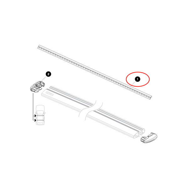 Thule Quick Access Interface (pair) - Thule WingBar Evo - Gummileisten