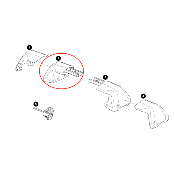 Thule Complete Foot Left Thule Edge Clamp einzelner Fuß links