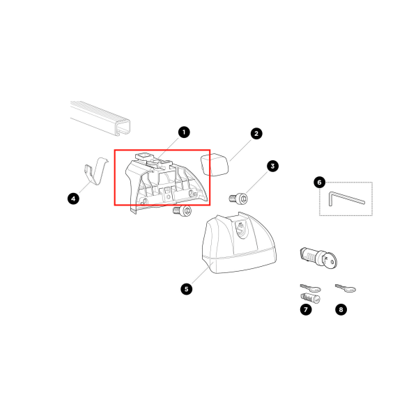 Thule Foot 753 XT Low Thule Rapid System 753 XT Low einzelner Fuß als Ersatzteil