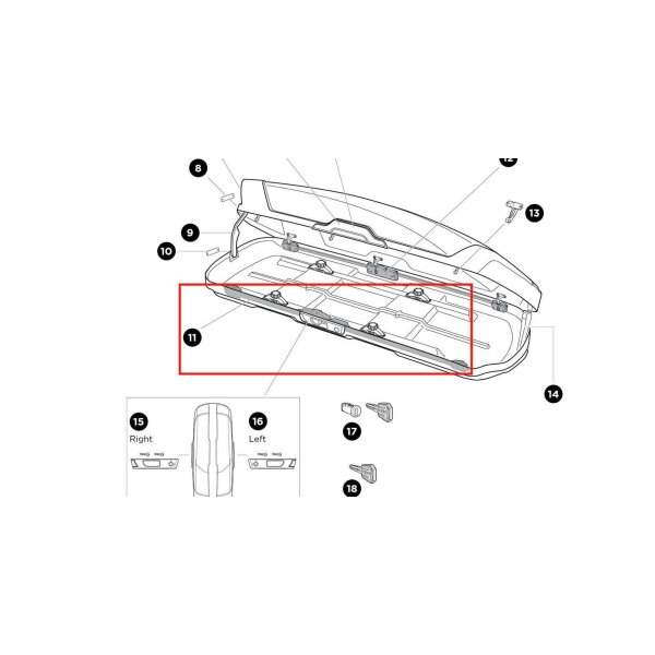 Thule Lockbar 1800 mm Right Schließleiste rechts für die Dachbox Motion XT XXL
